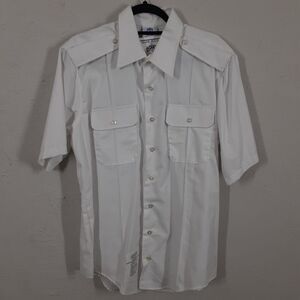 US Army Short Sleeve White Shirt Garrison Collection Size 17 8405-01-554-9699